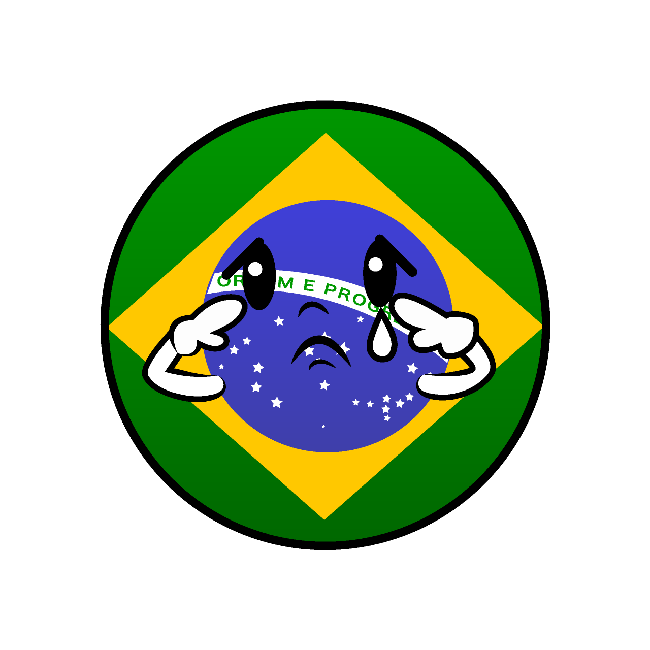 Sad Brazilian Flag (Round)