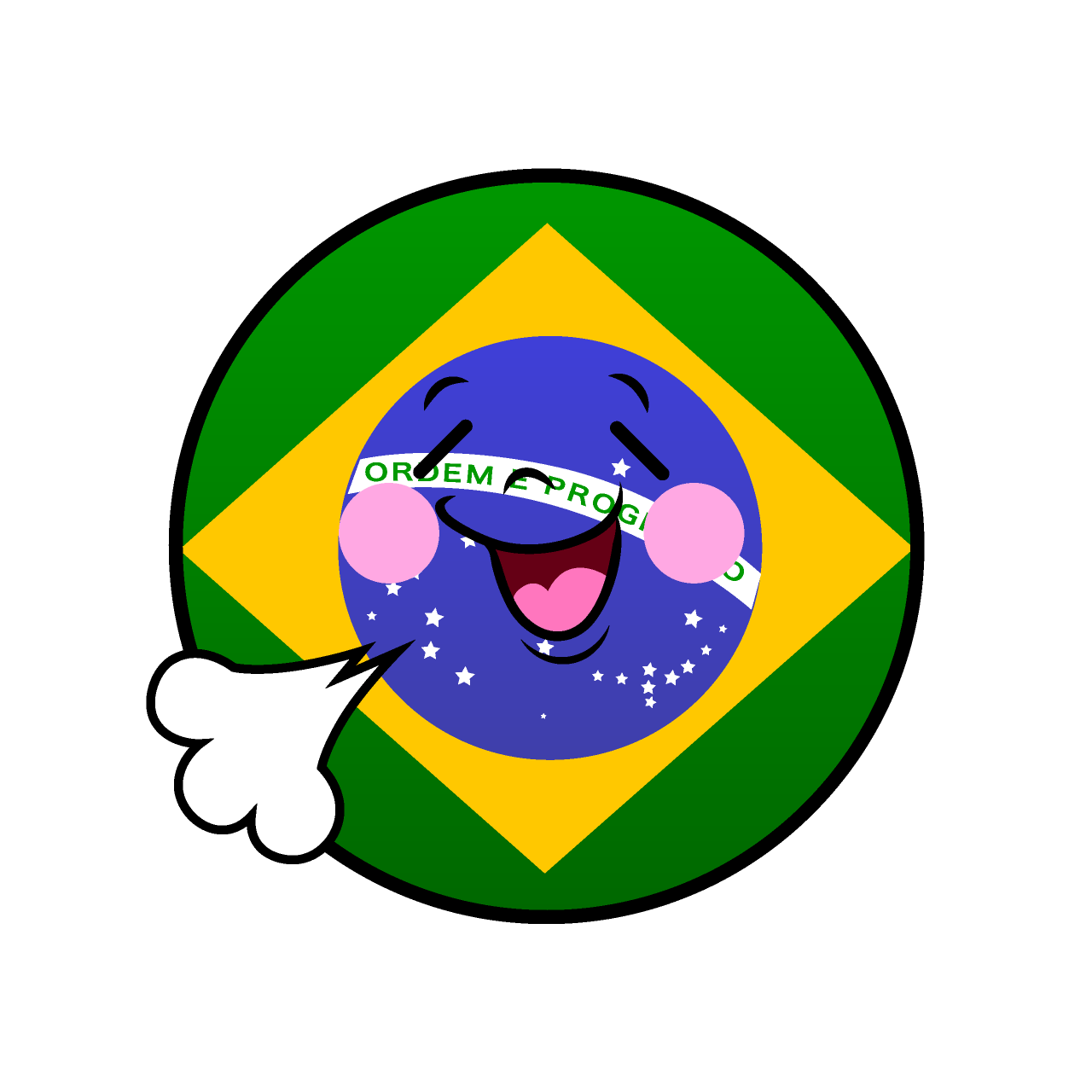 Relaxed Brazilian Flag (Round)