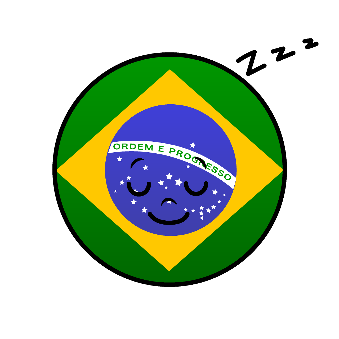 Sleeping Brazilian Flag (Round)