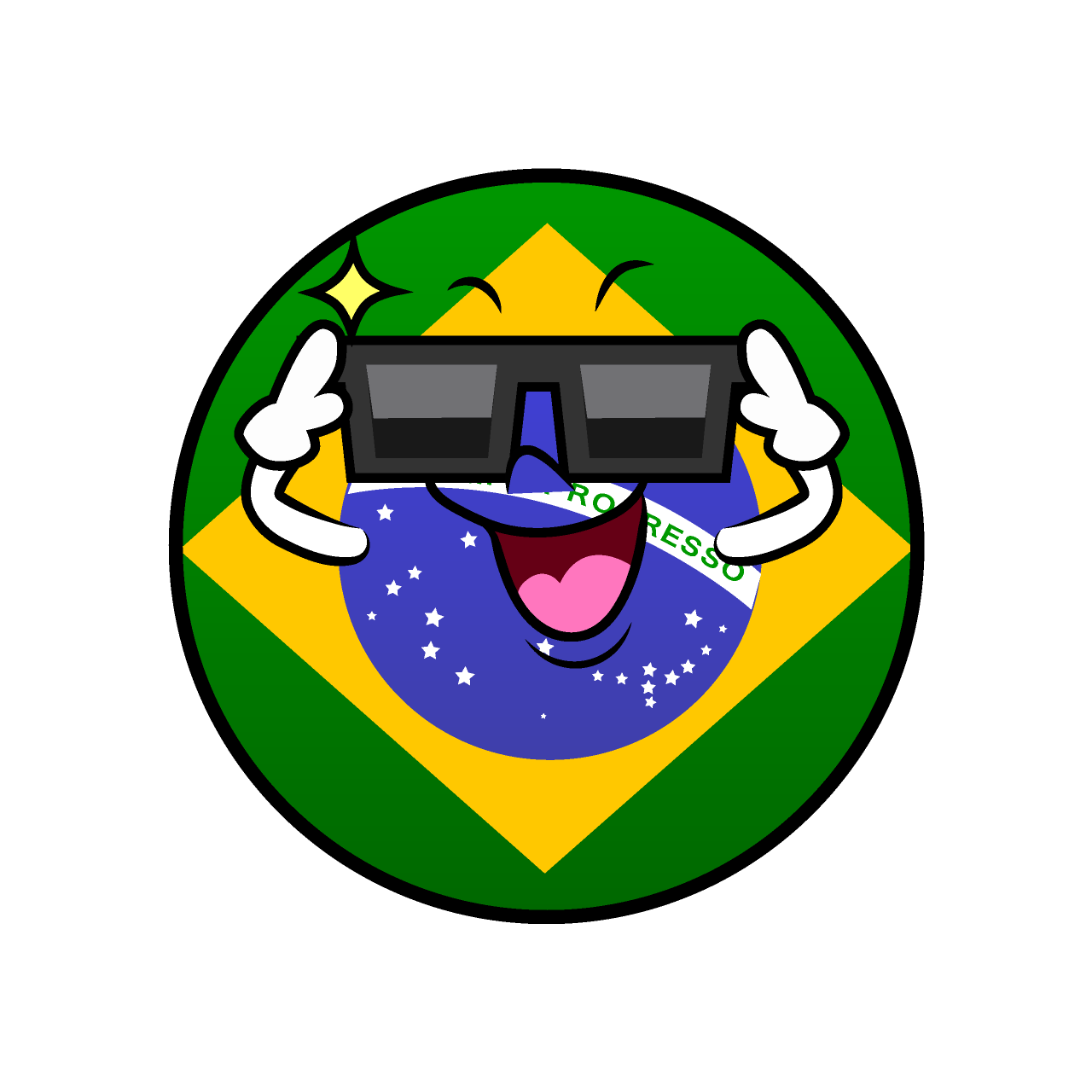 Sunglasses Brazilian Flag (Round)
