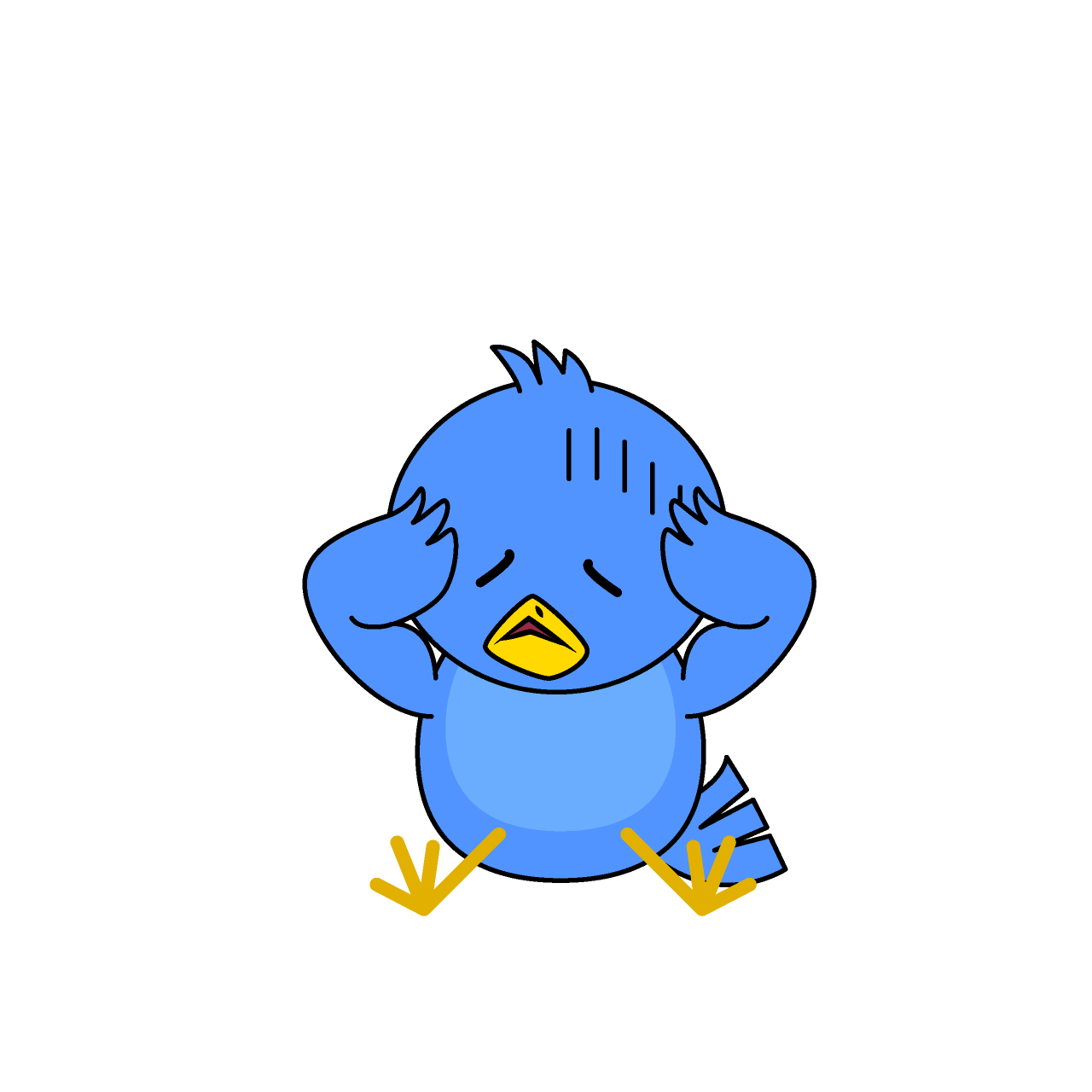 落ち込む青い鳥
