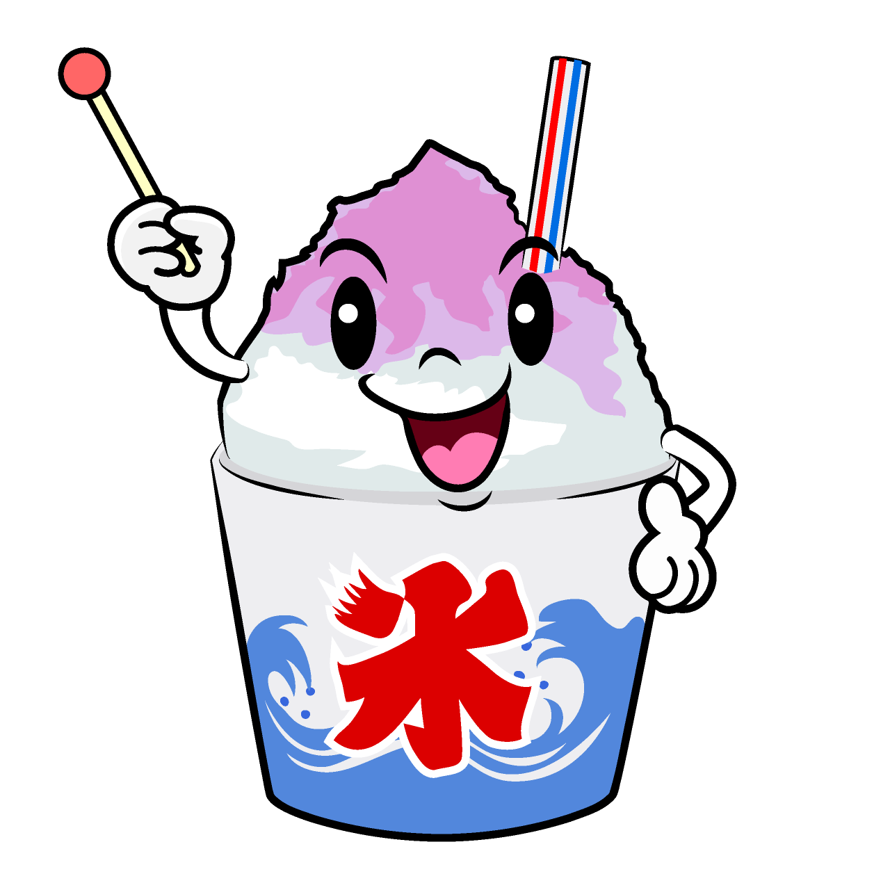 説明するかき氷