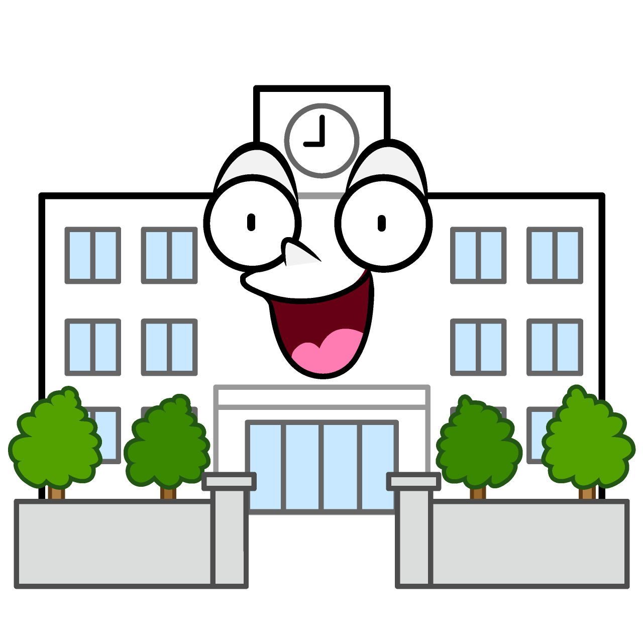 驚く学校