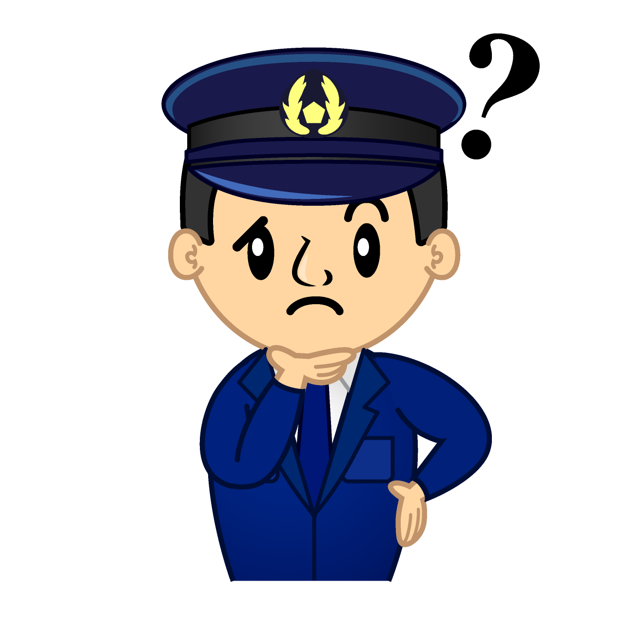 考える警察官