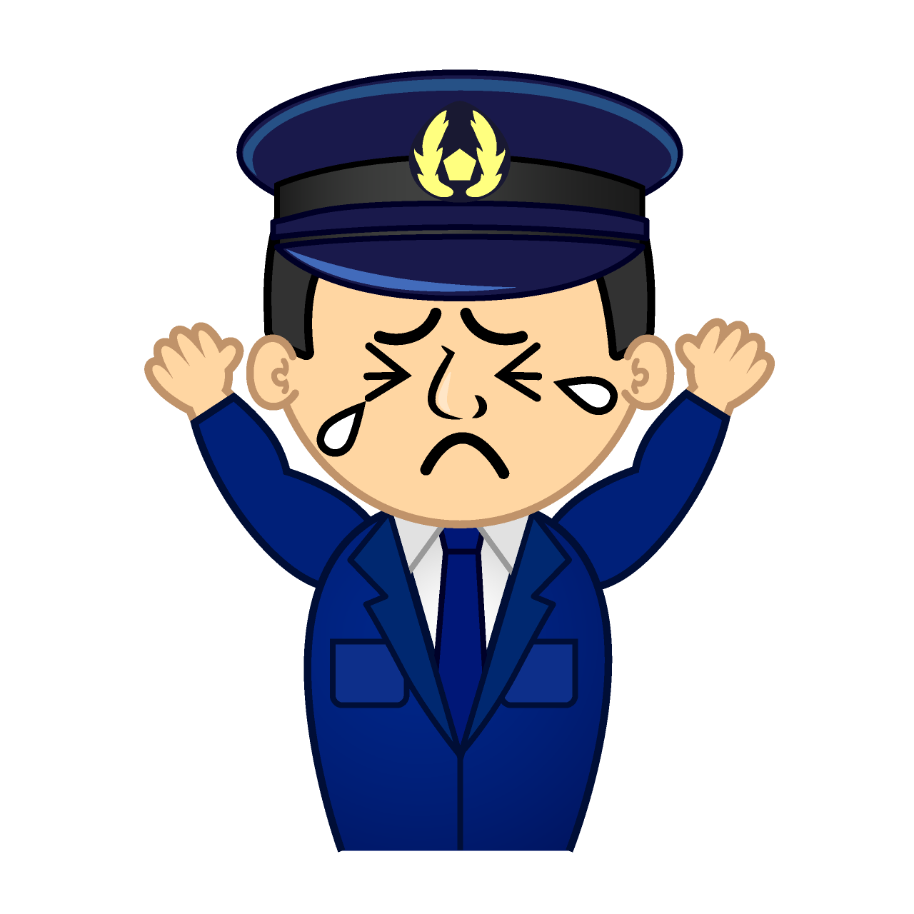 Crying Police Officer