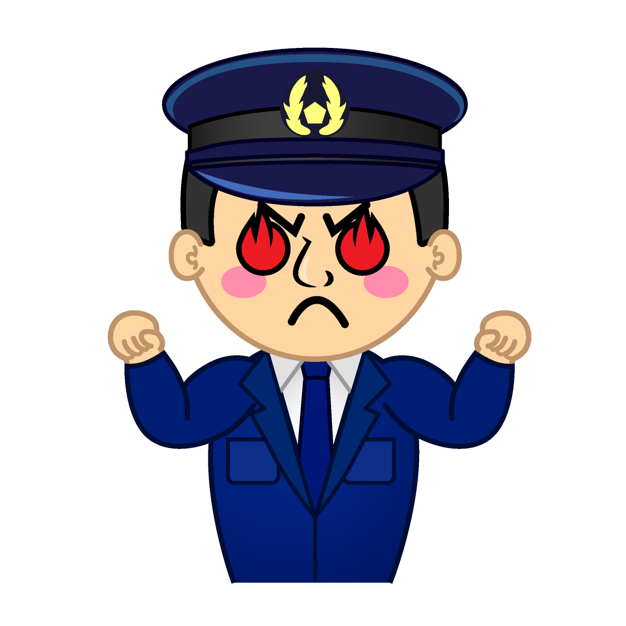 燃える警察官