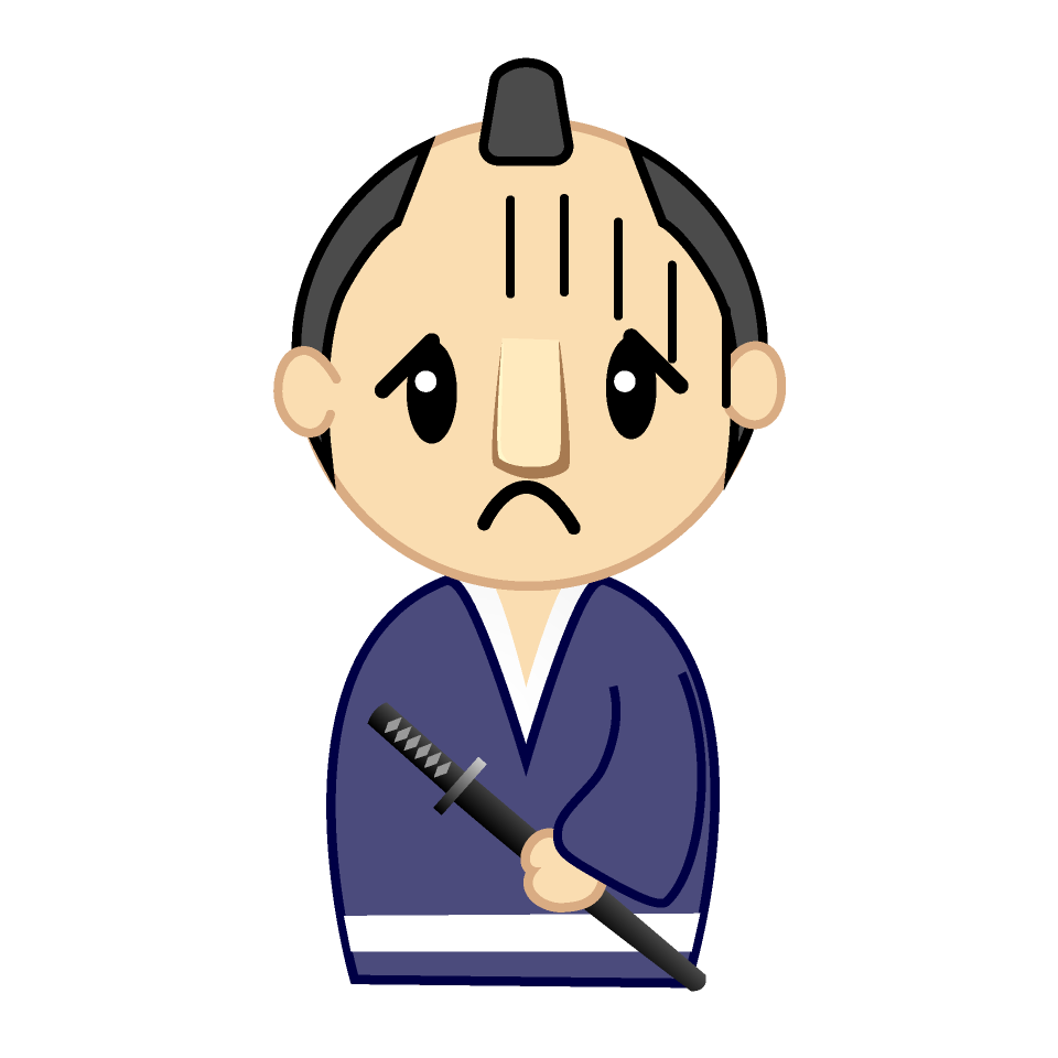 落ち込むお侍さん