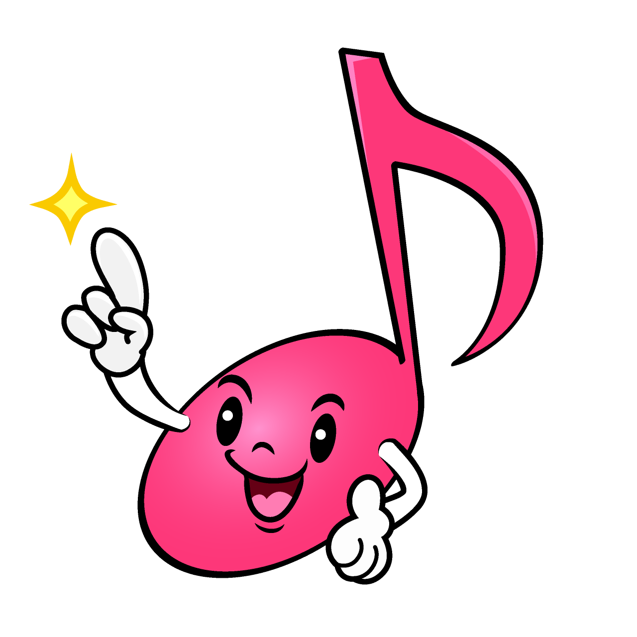 Pointing Musical Note