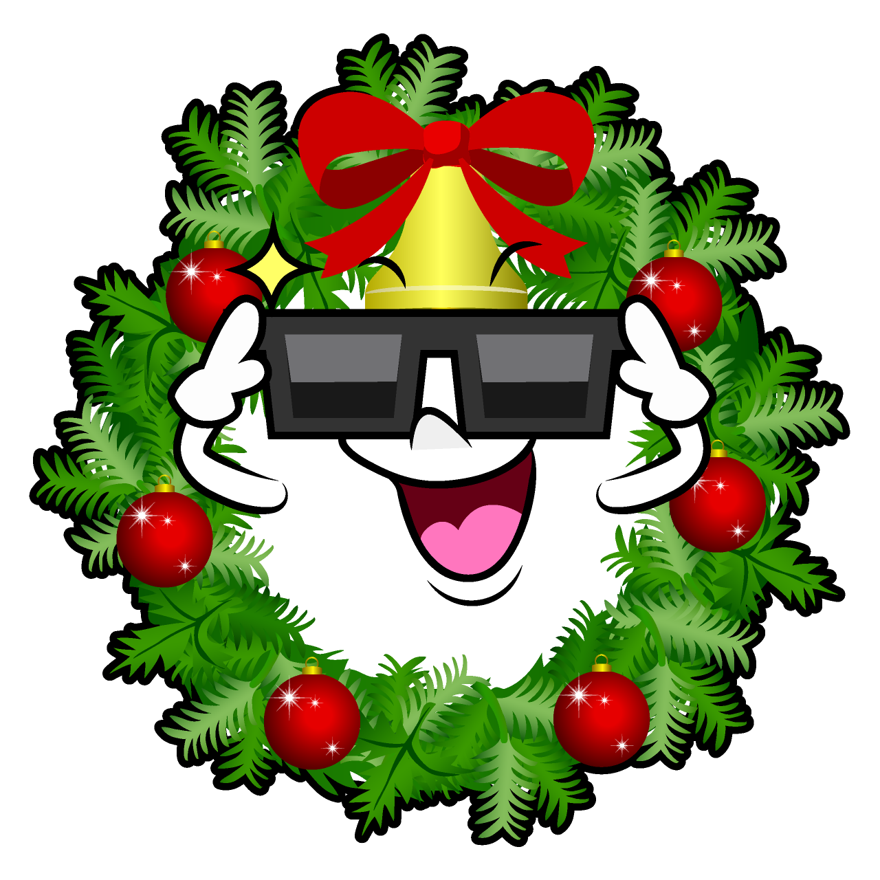 サングラスのクリスマスリース
