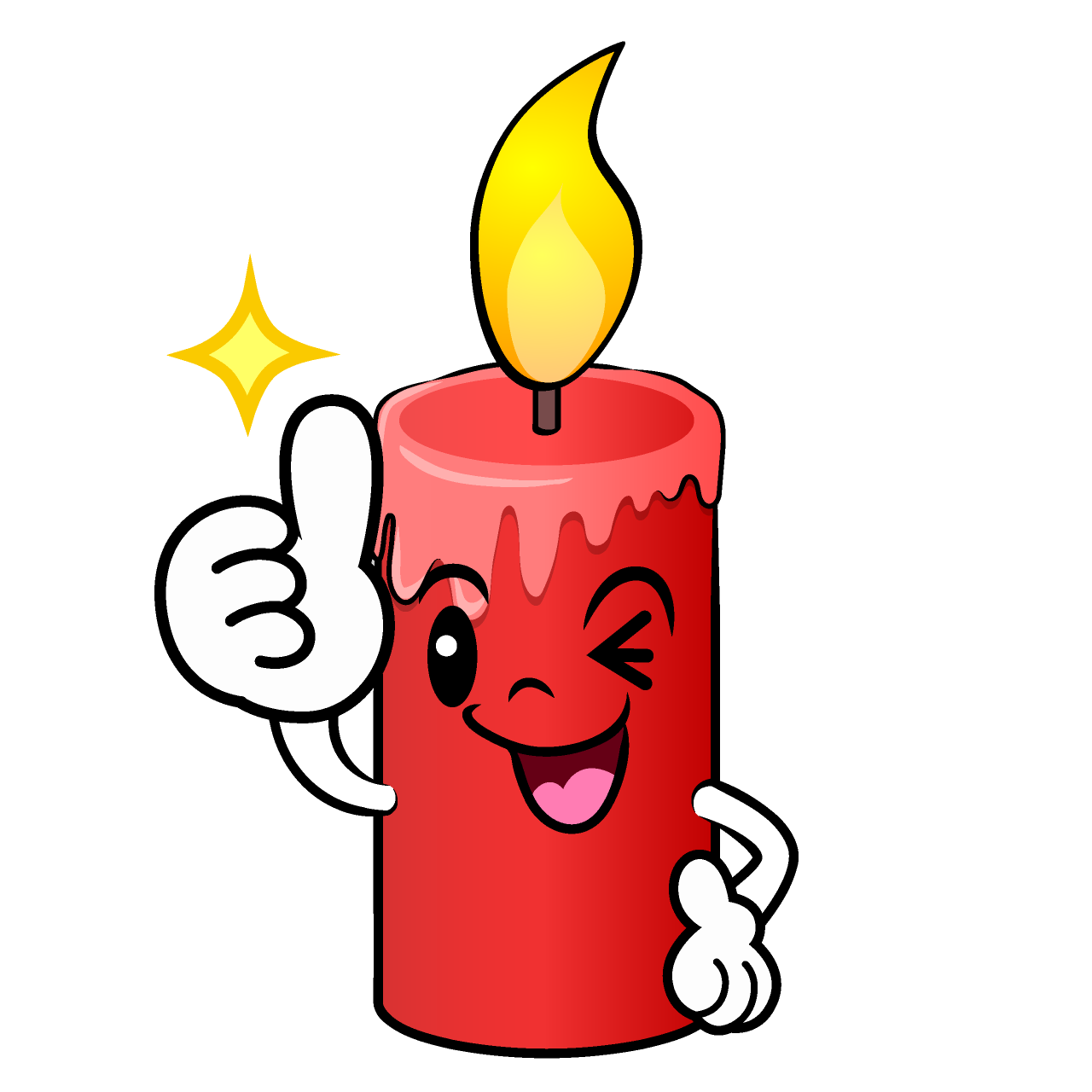Thumbs-Up Red Candle