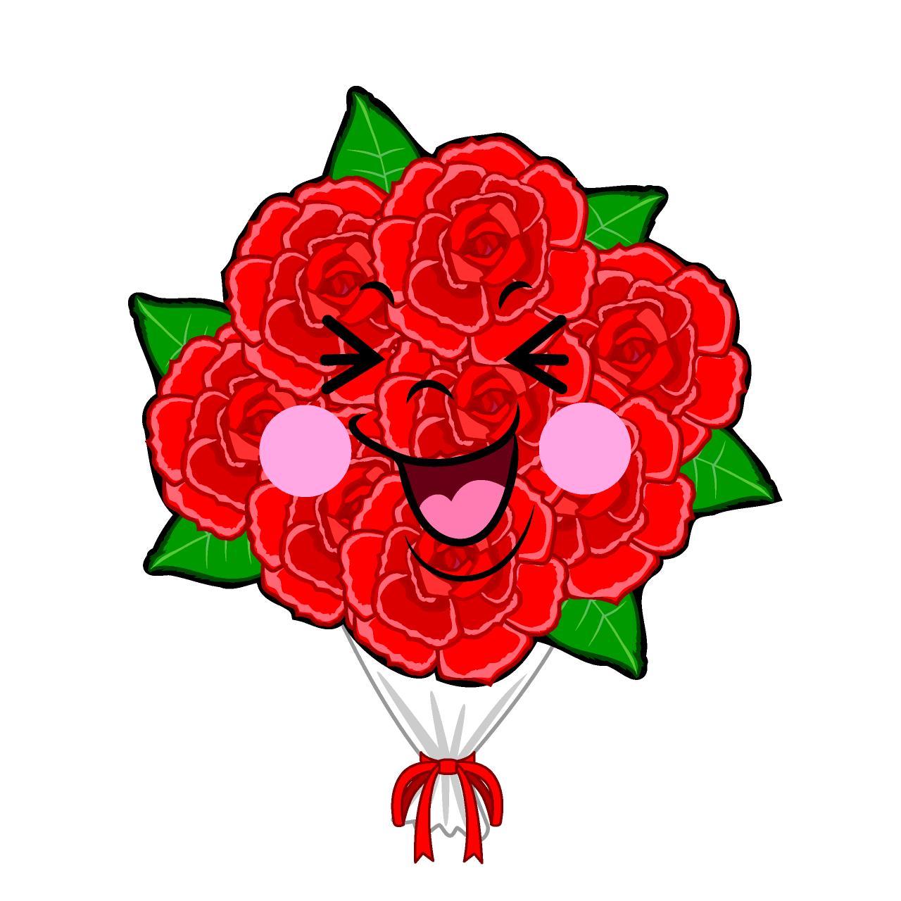 笑うバラ花束
