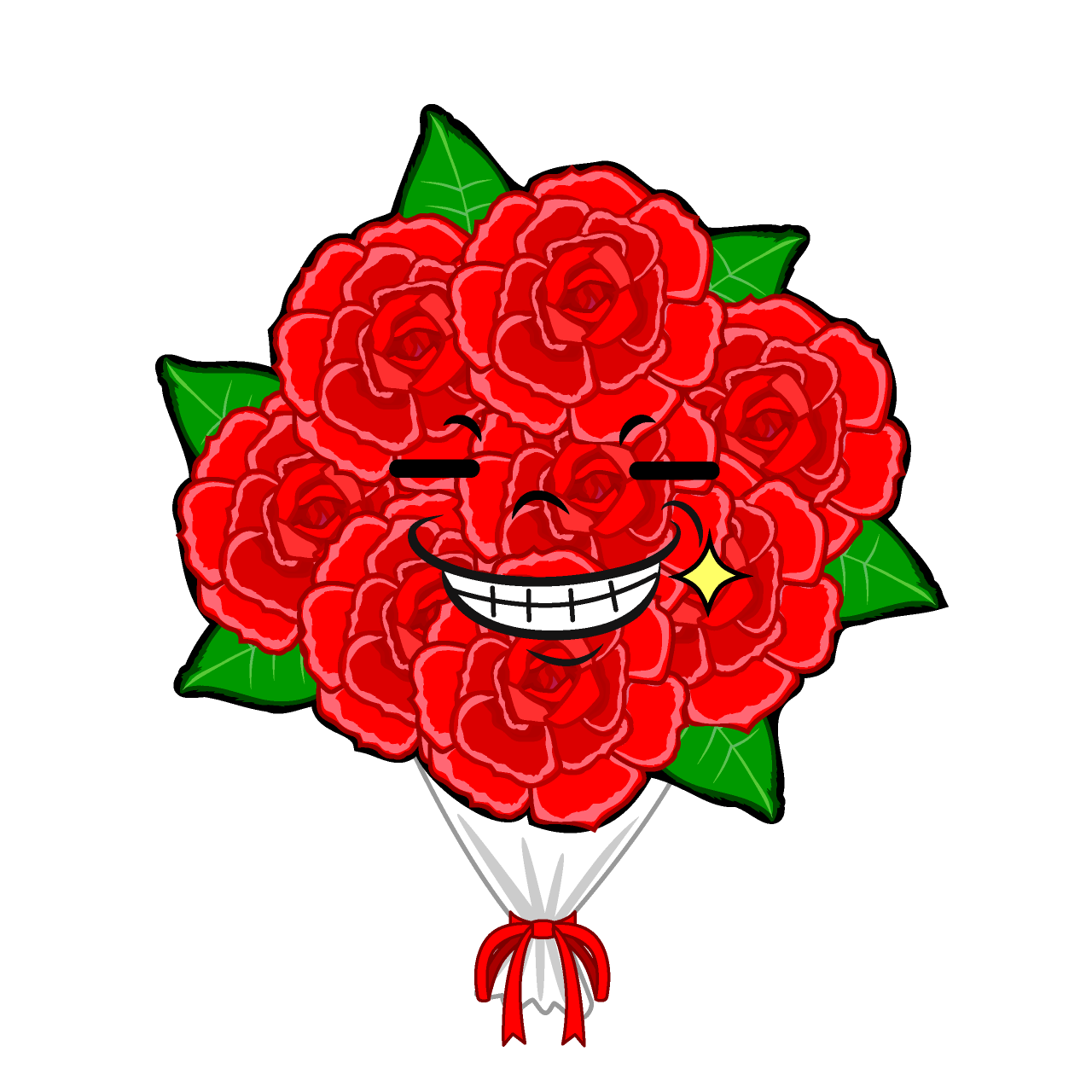 Grinning Bouquet of Roses