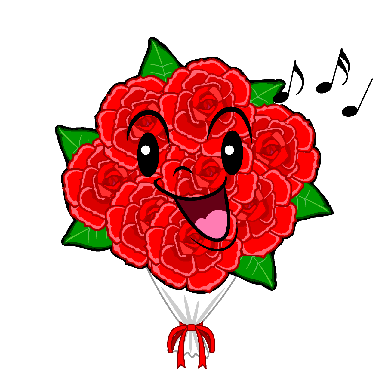 歌うバラ花束