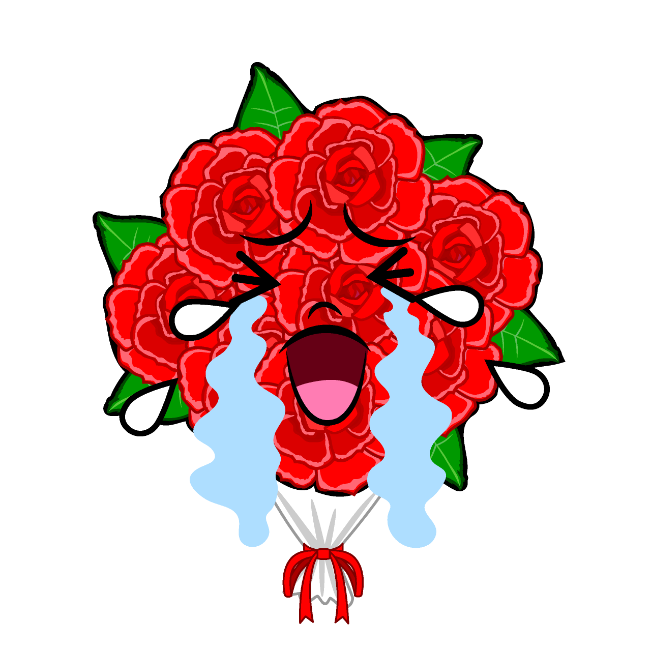 泣くバラ花束