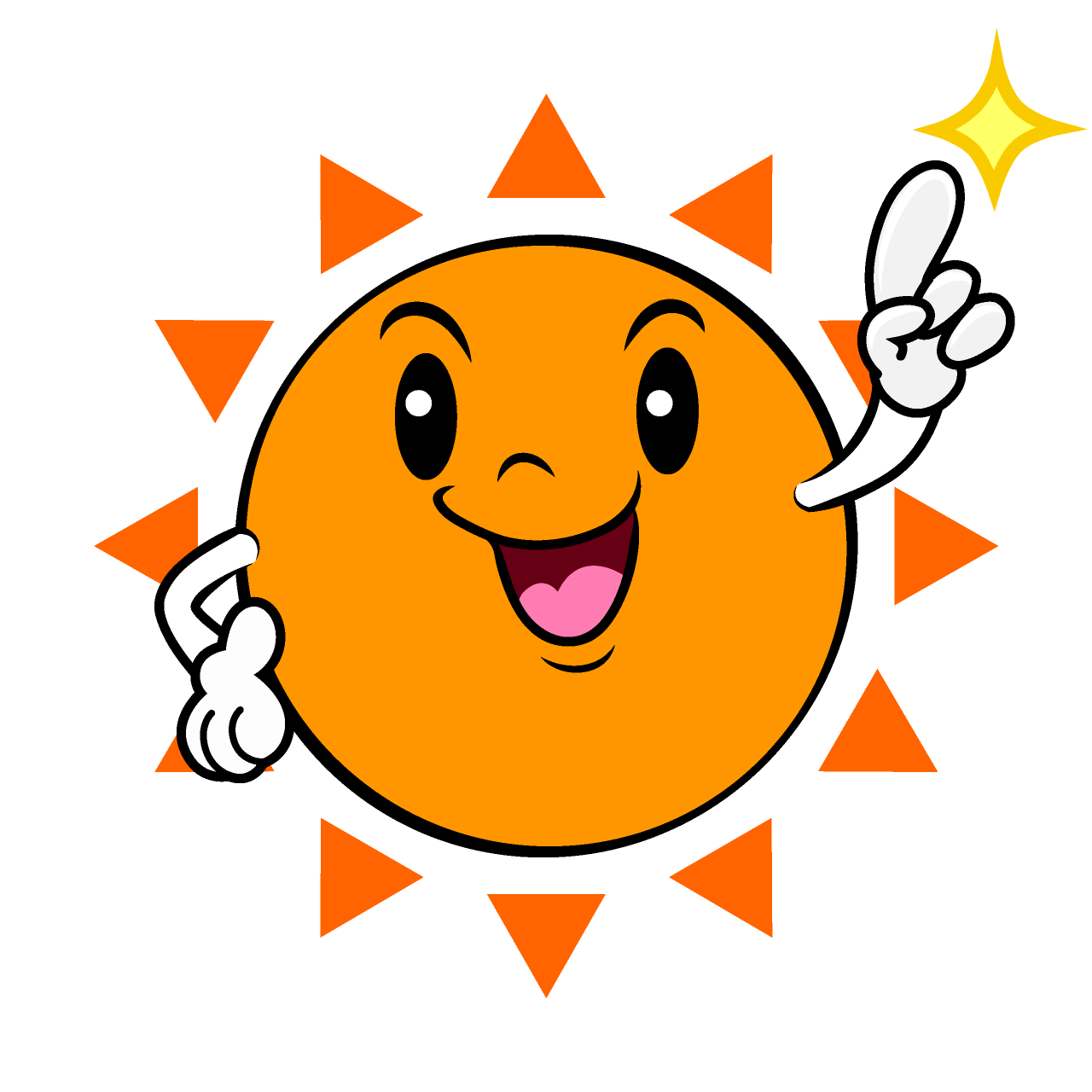 指差しする太陽