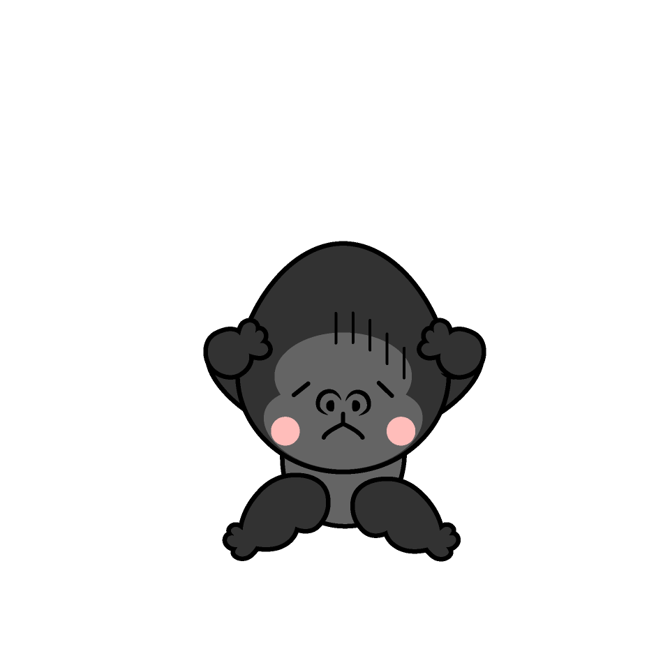 落ち込むゴリラ