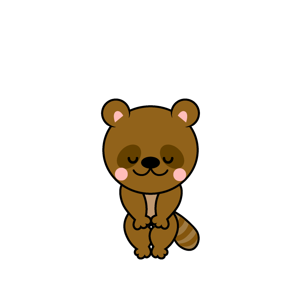 お辞儀するタヌキ