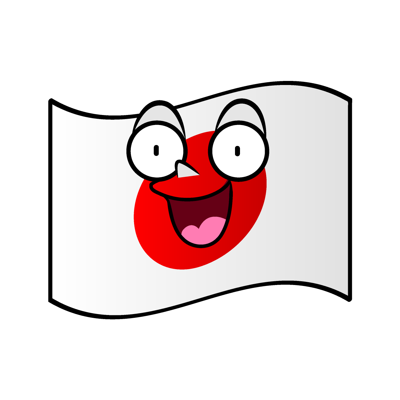 驚く日本国旗