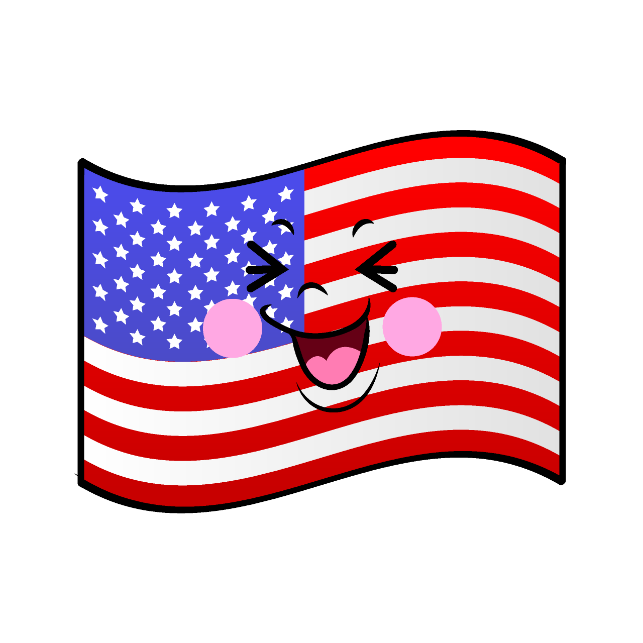 笑うアメリカ国旗