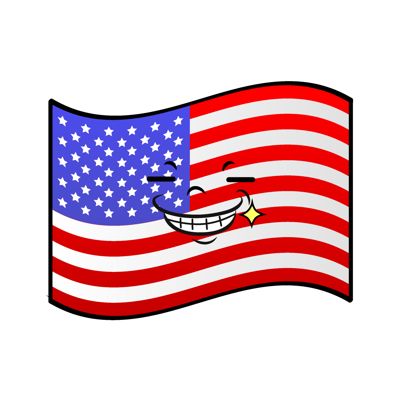 ニヤリのアメリカ国旗