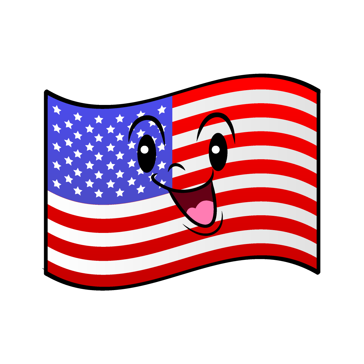 歌うアメリカ国旗