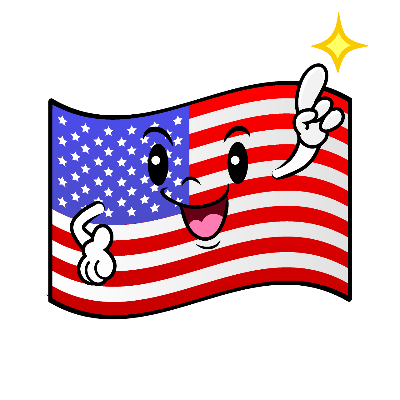 指差すアメリカ国旗