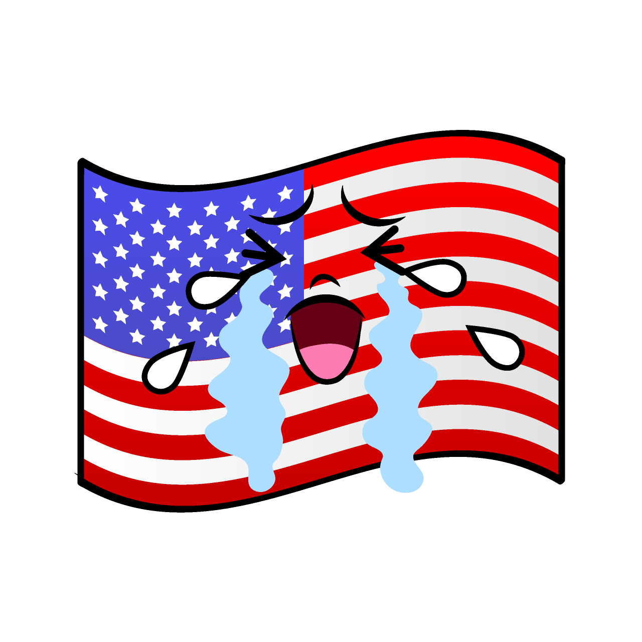 泣くアメリカ国旗