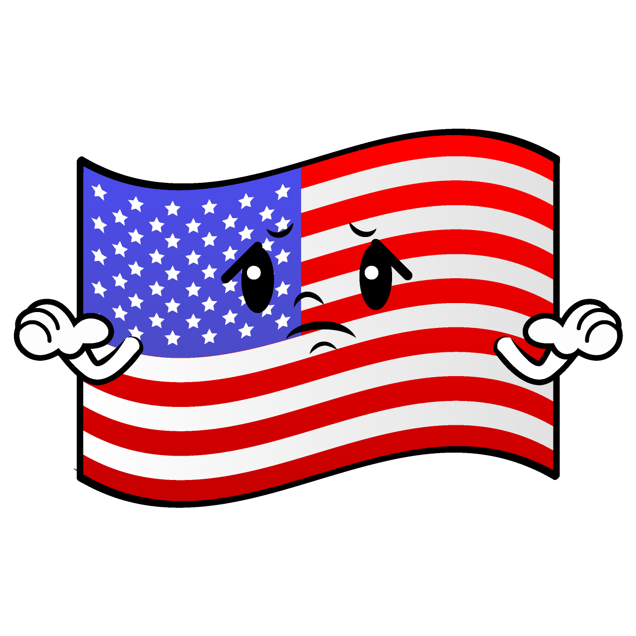 困るアメリカ国旗