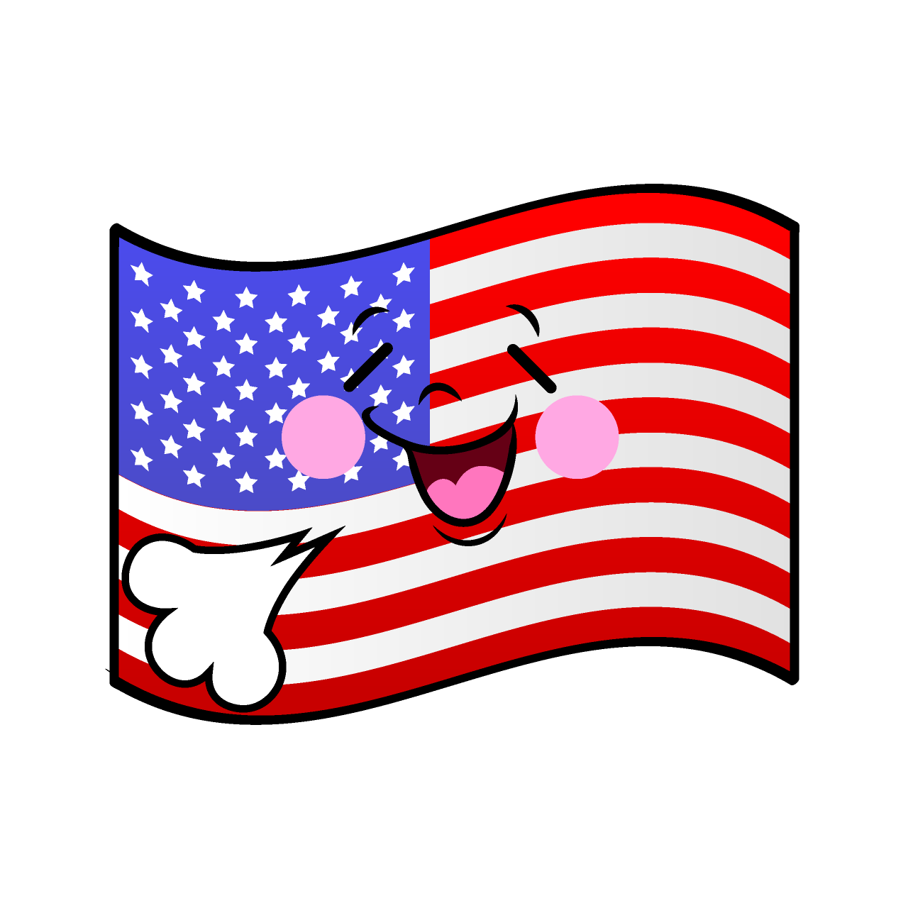 リラックスするアメリカ国旗