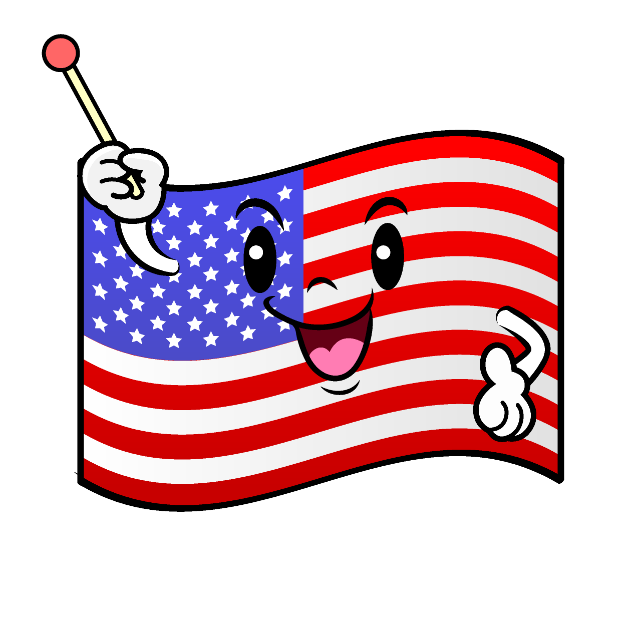 話すアメリカ国旗