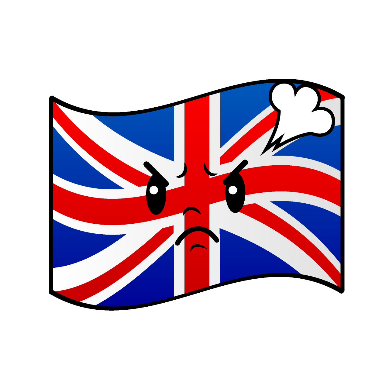 怒るイギリス国旗