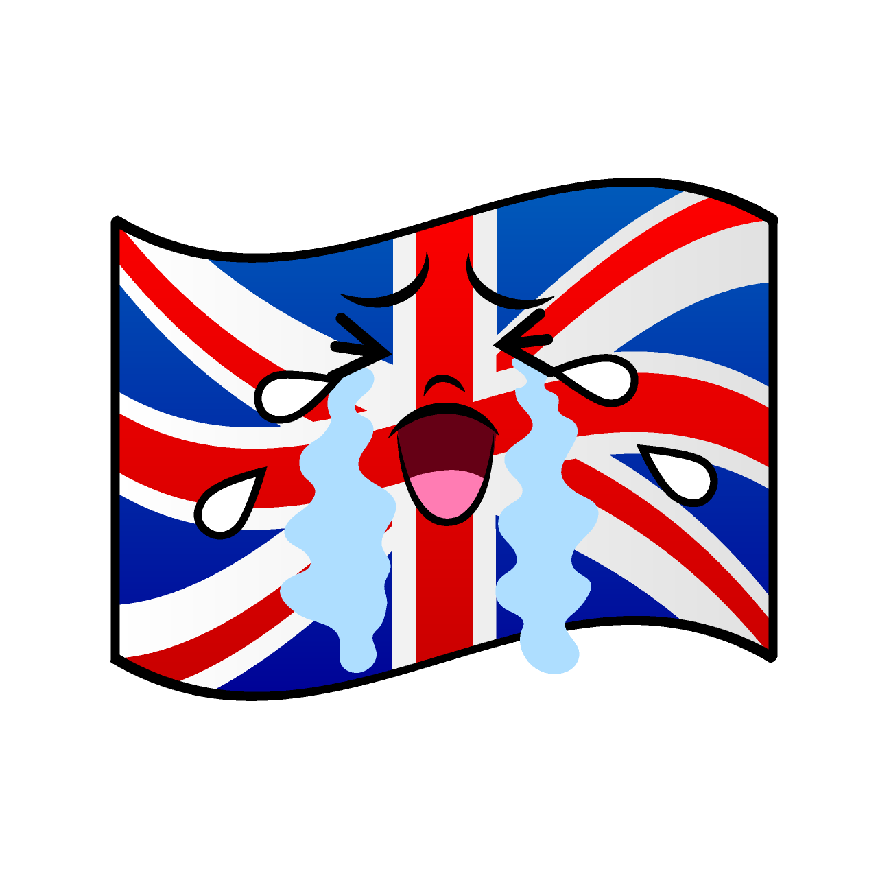 泣くイギリス国旗