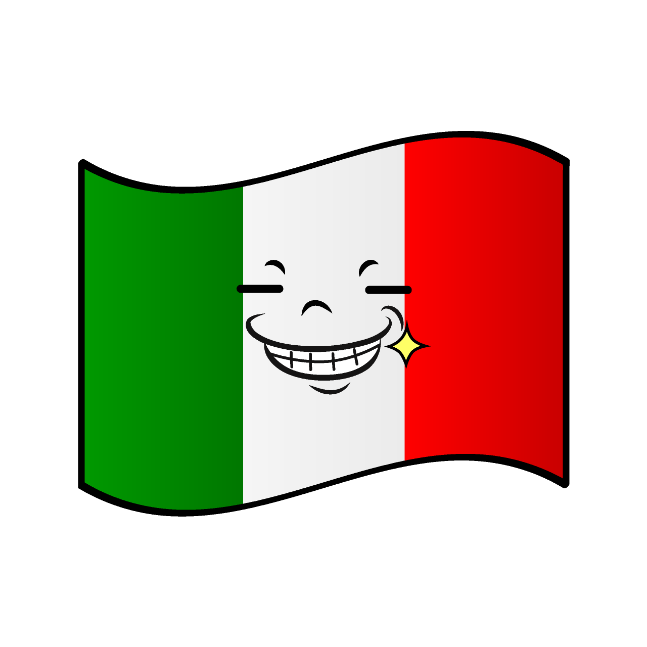 ニヤリのイタリア国旗