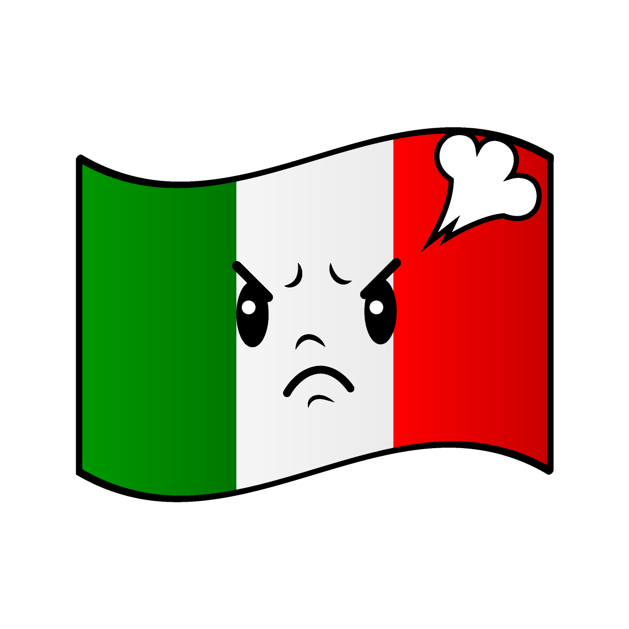 怒るイタリア国旗
