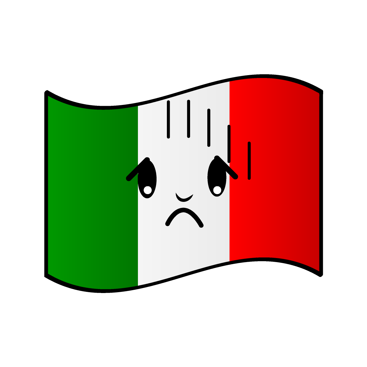 落ち込むイタリア国旗