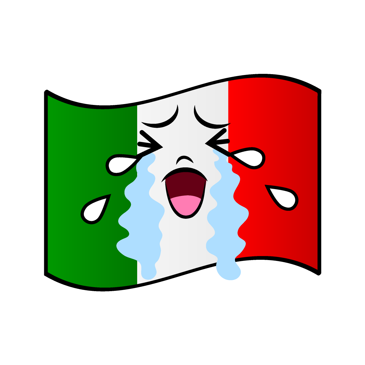 泣くイタリア国旗