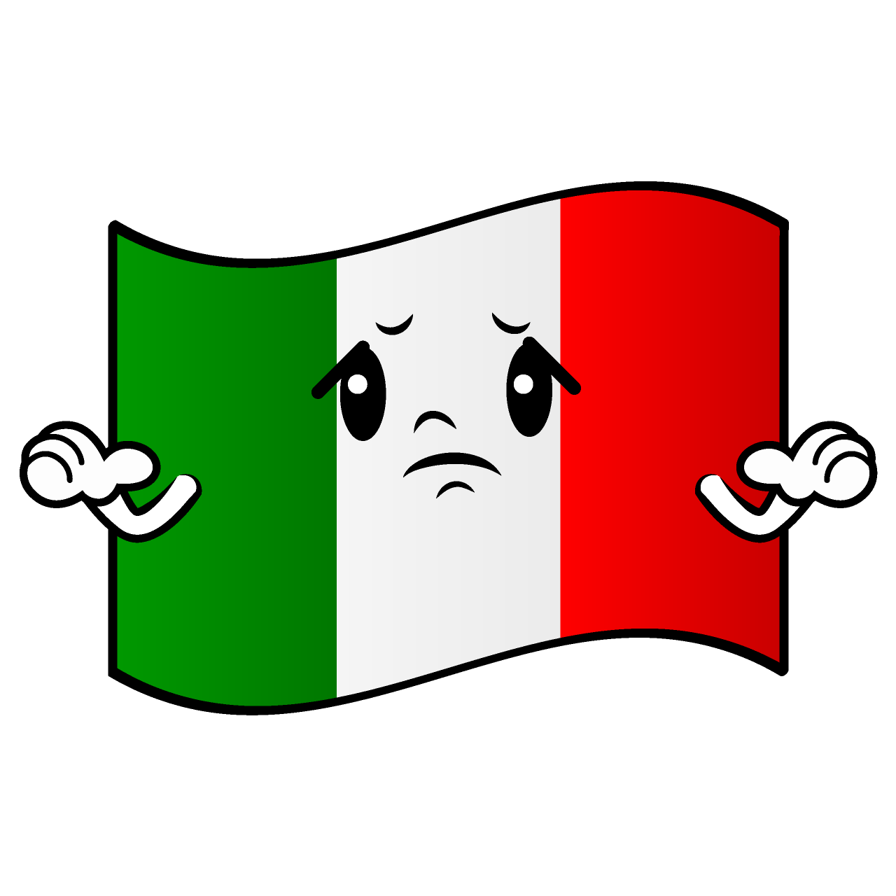 困るイタリア国旗