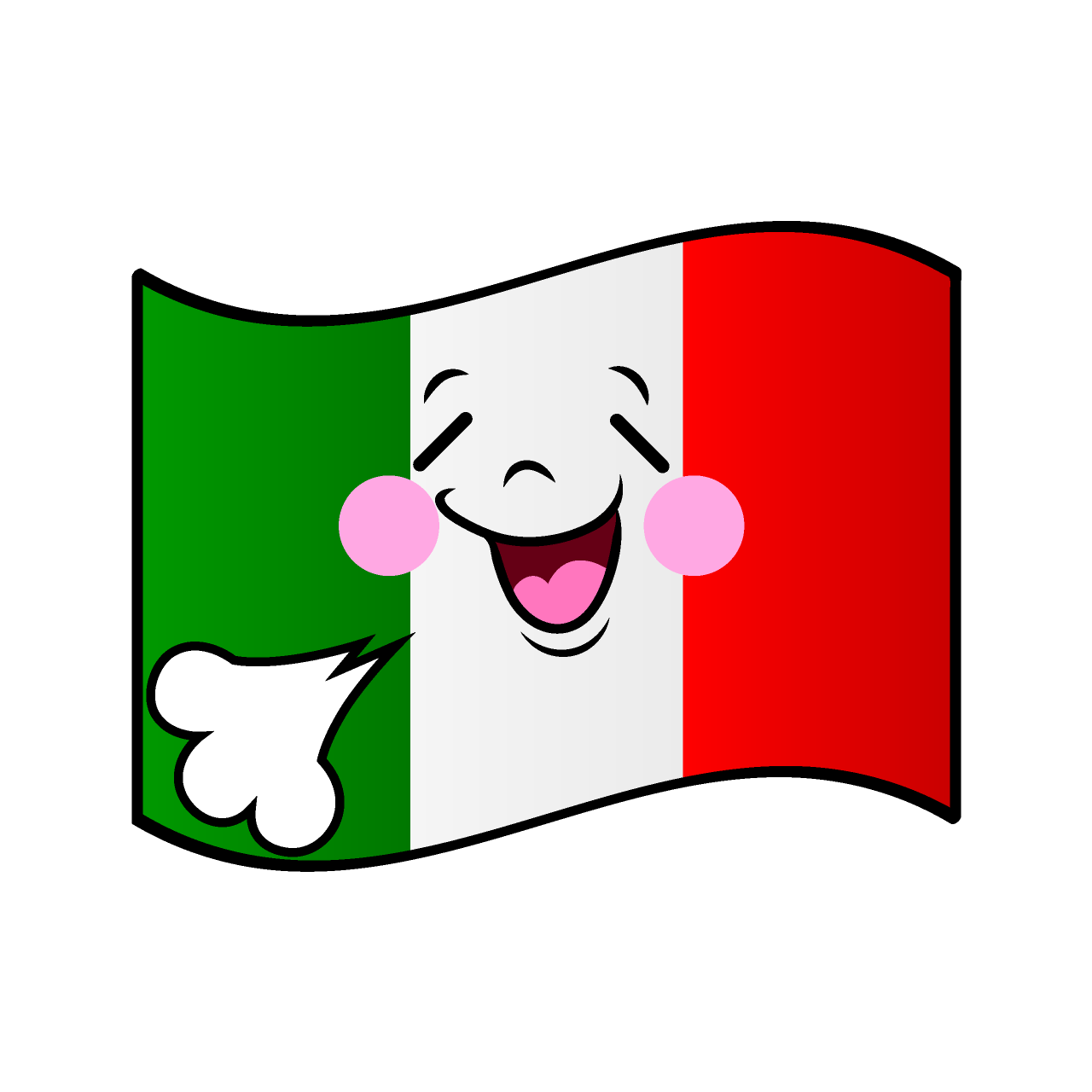 リラックスするイタリア国旗