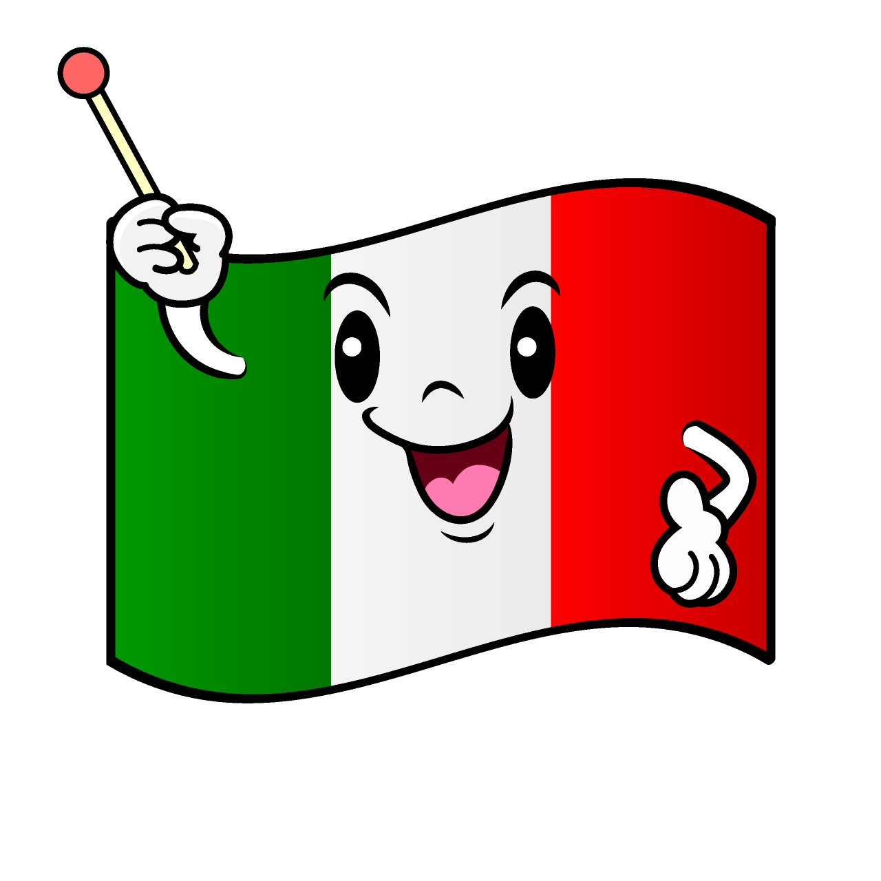 話すイタリア国旗