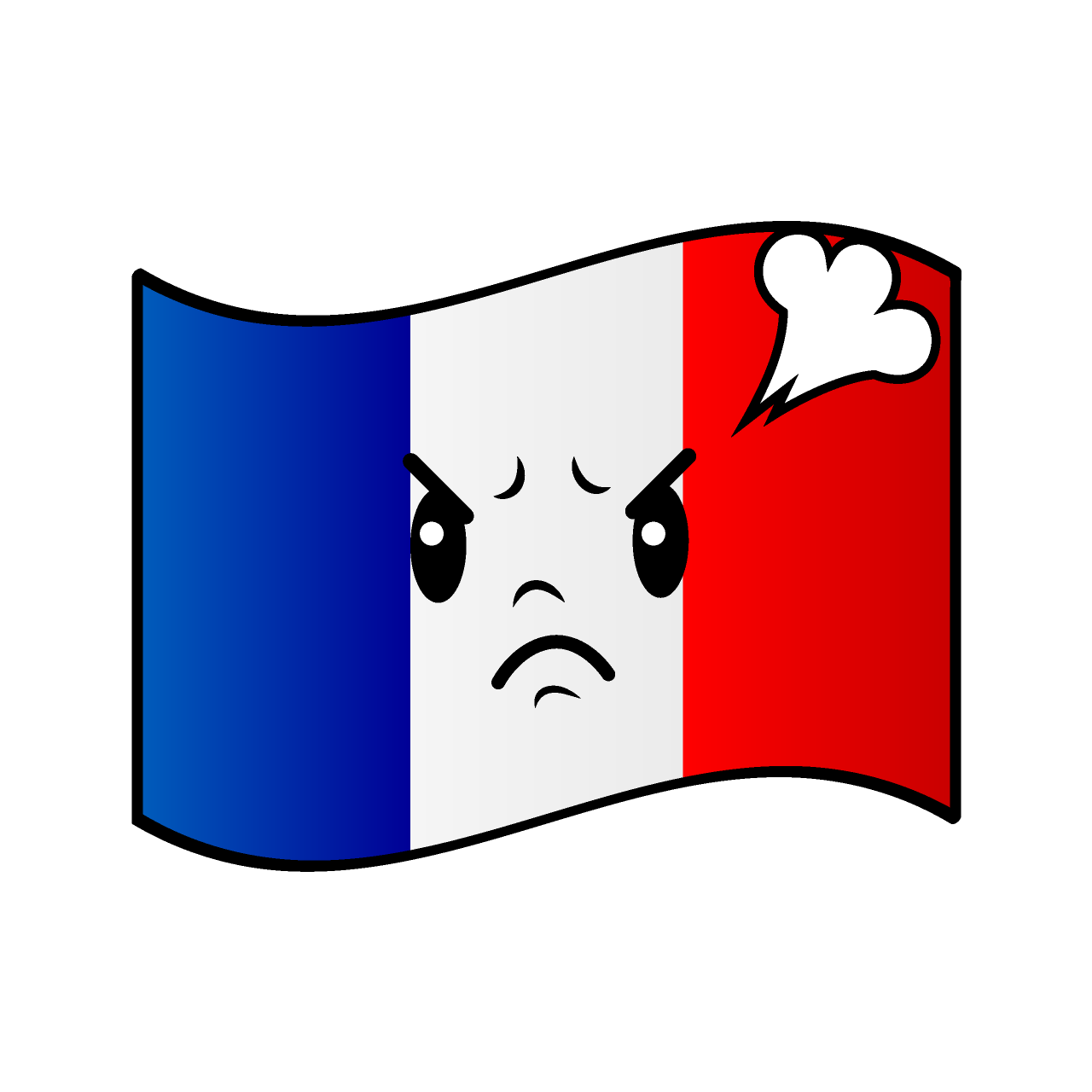 怒るフランス国旗