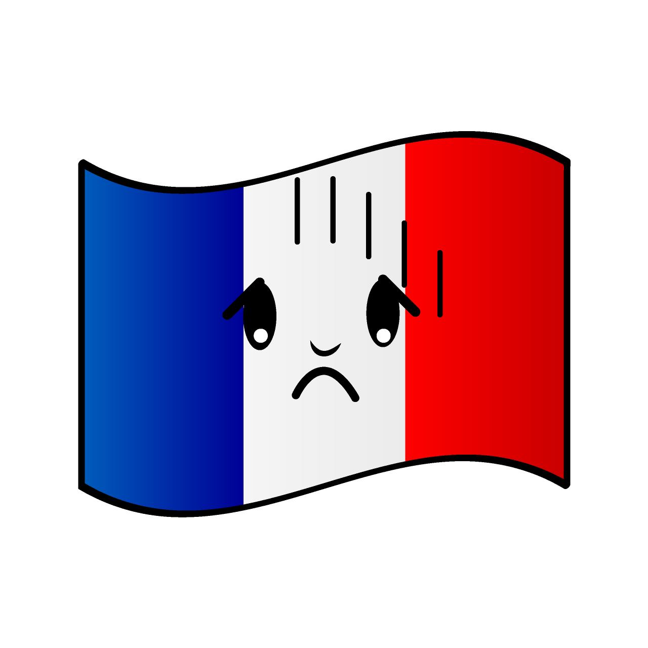 落ち込むフランス国旗