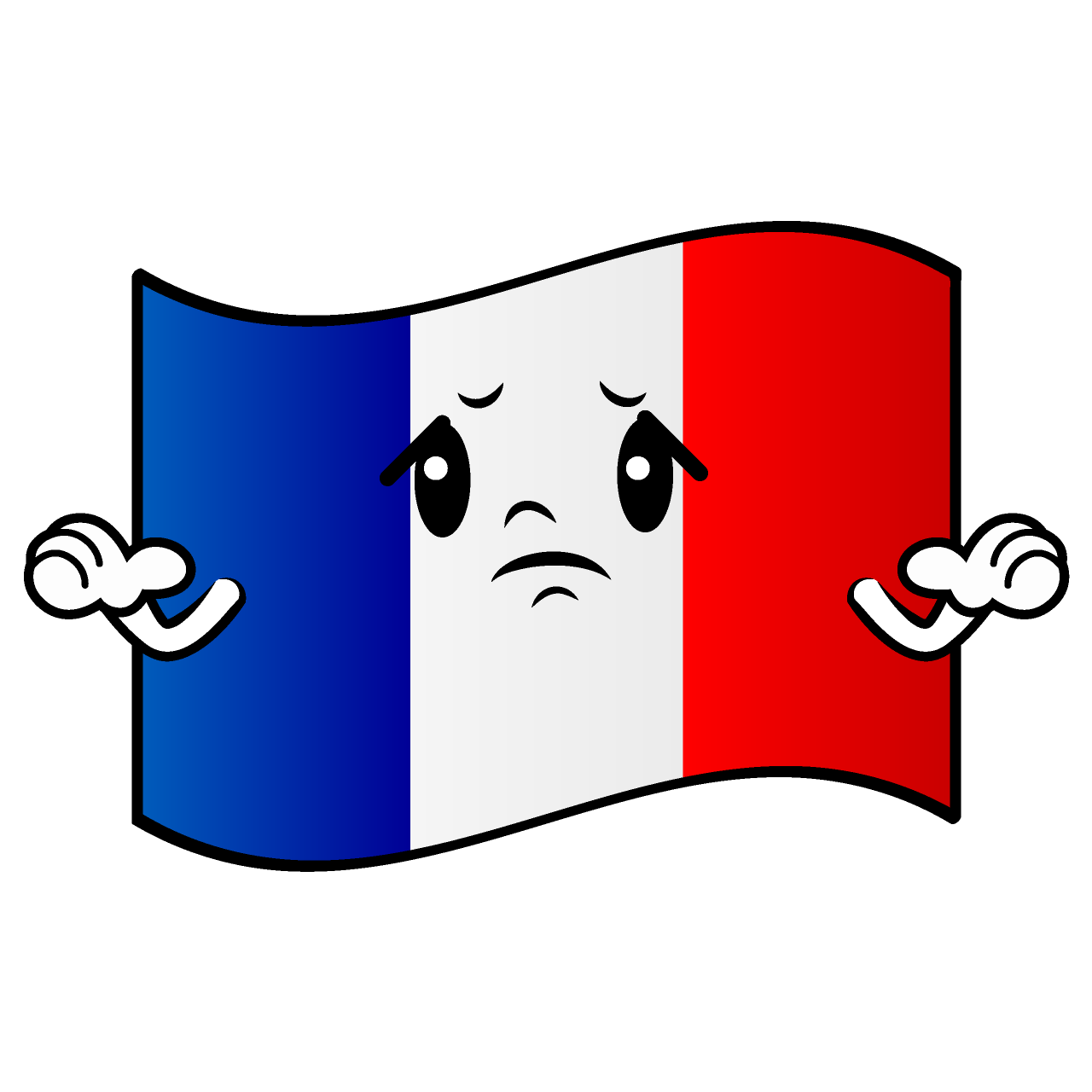 困るフランス国旗