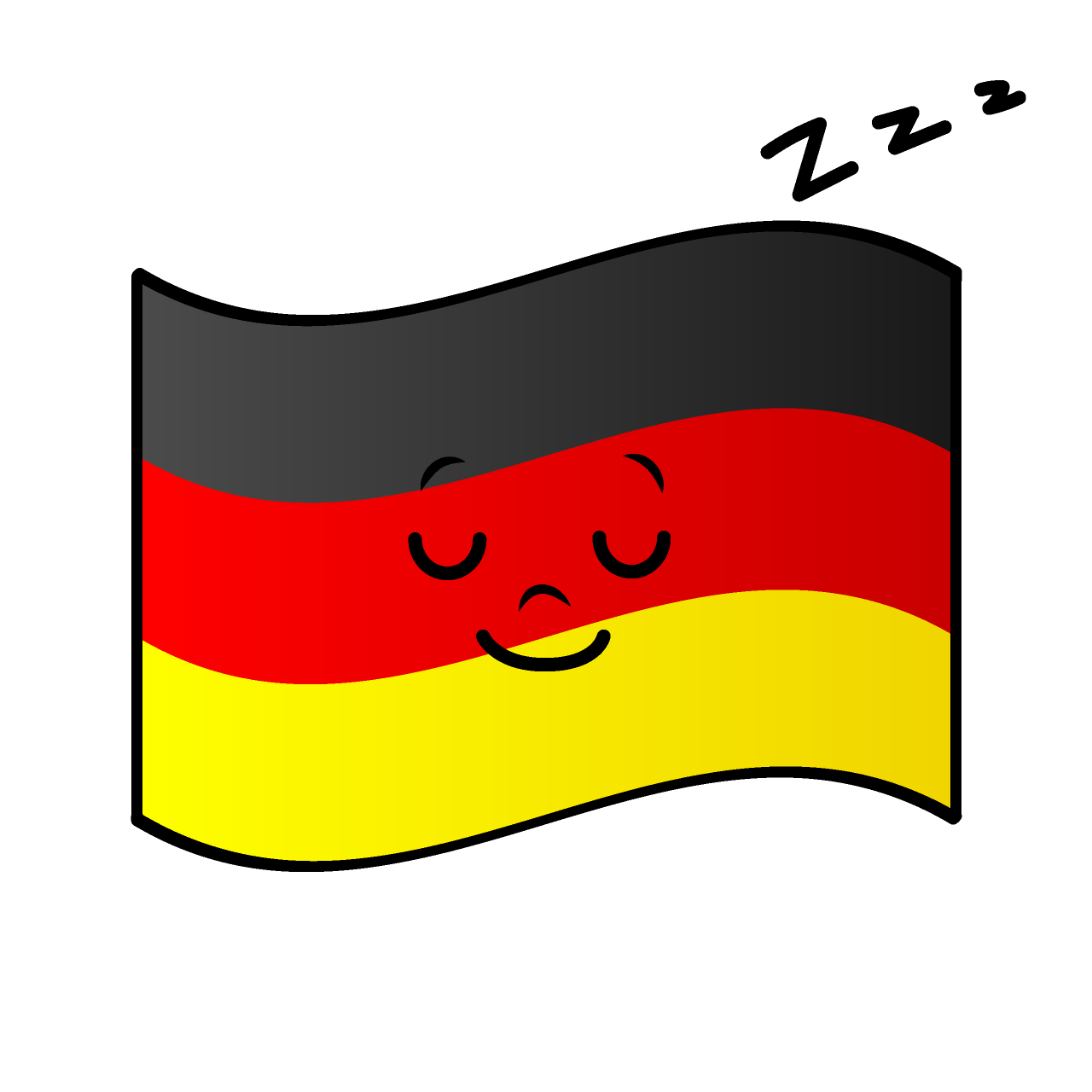 寝るドイツ国旗