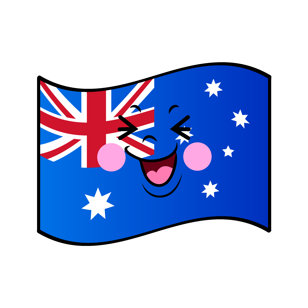 笑うオーストラリア国旗