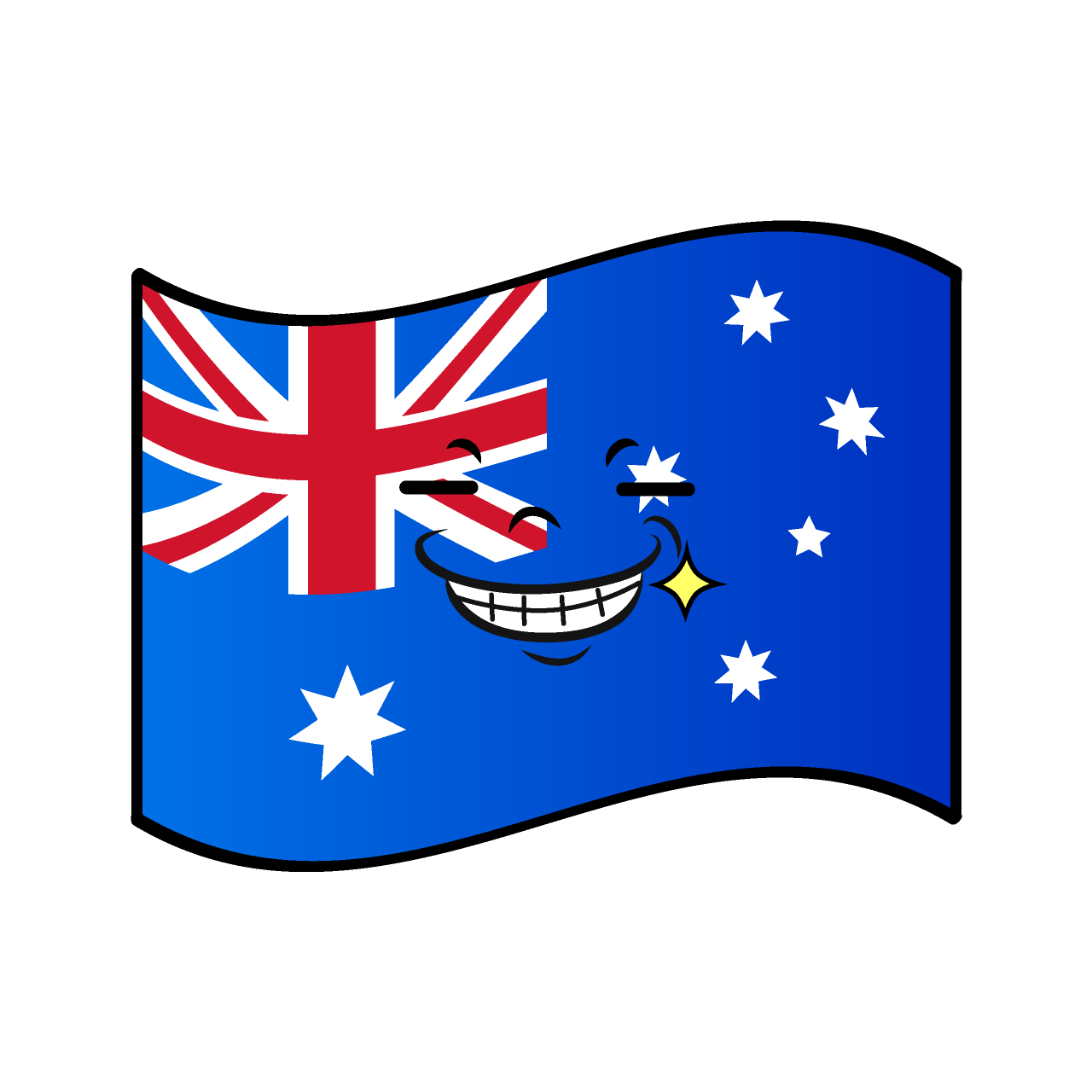 Grinning Australian Flag