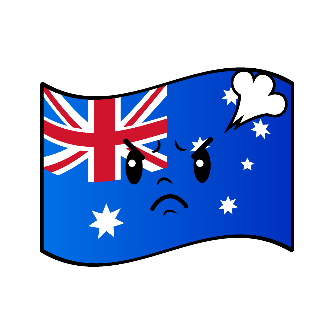 怒るオーストラリア国旗