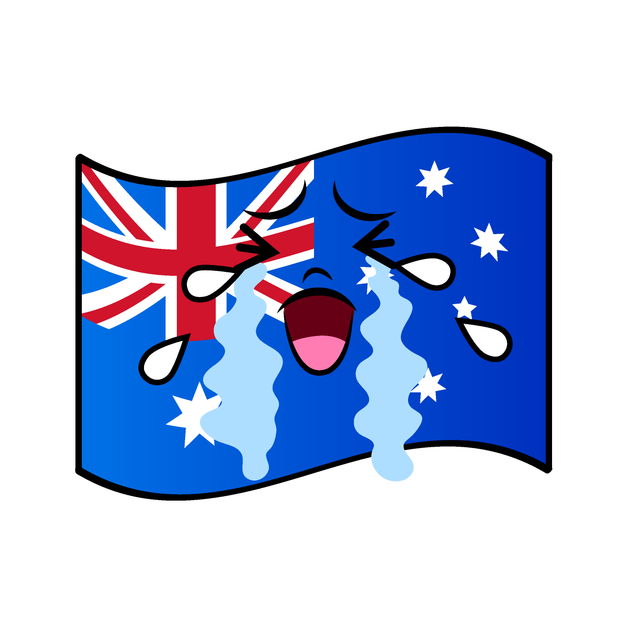 泣くオーストラリア国旗