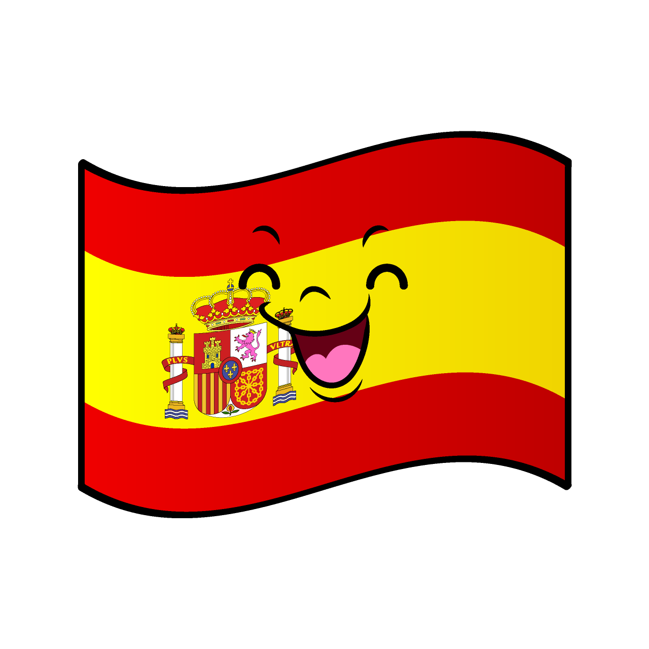 笑顔のスペイン国旗