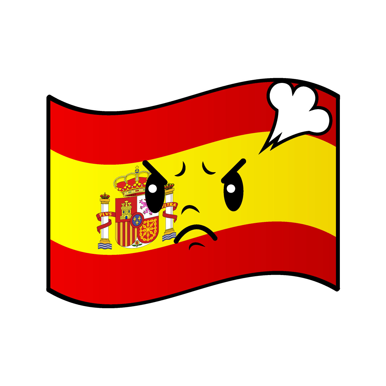 怒るスペイン国旗