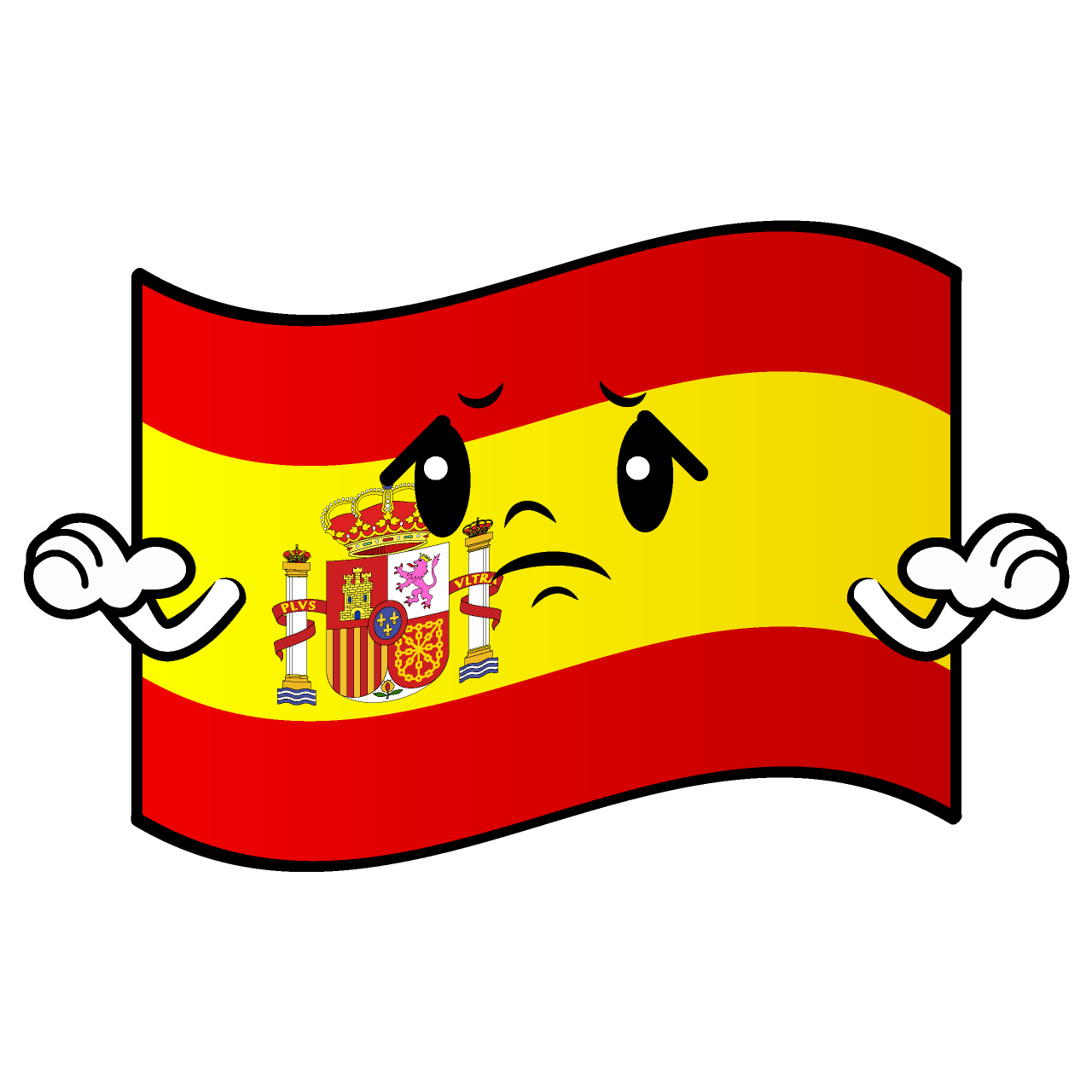困るスペイン国旗